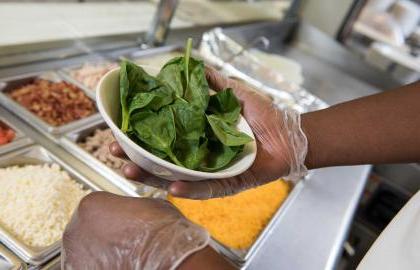 Student dining salad bar