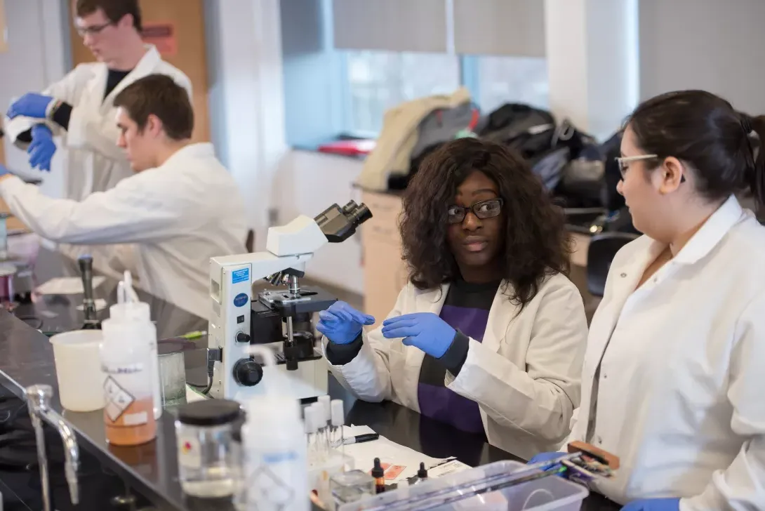 Student in microbiology lab